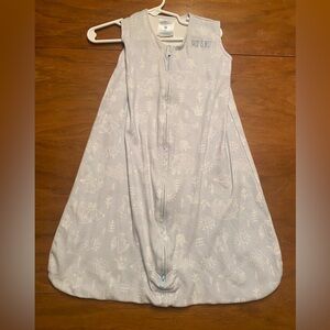 Halo Light Blue Sleeveless Sleep Sack size small with white woodland animals